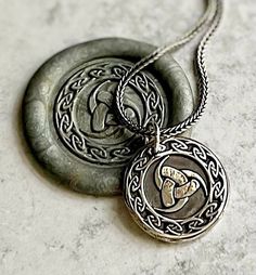 "This silver pendant features the Horns of Odin. The impression is from wax seal stamp and hand torched an finished. This silver content is .999 fine silver which is more pure that sterling. Each pendant is made  to order an is one of a kind. 7/8\" diameter." Symbolic Stamped Necklace For Anniversary, Antique Silver Necklace With Engraving Option, Spiritual Silver Necklace With Engraving Option, Antique Silver Necklace With Engraving Option For Gift, Sterling Silver Stamped Necklaces, Stamped Sterling Silver Necklaces, Stamped Silver Sterling Necklace, Antique Silver Stamped Jewelry For Gift, Antique Silver Medallion Stamped 925 Jewelry