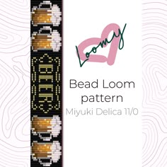 the bead loom pattern is shown in black and gold