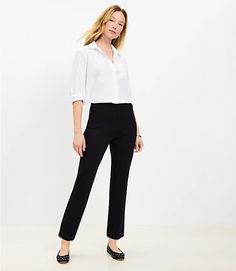 757476 Relaxed Fit Straight Pants For Business Casual, Classic Bottoms With Elastic Waistband And 5-inch Inseam, Classic Bottoms With 5-inch Inseam And Elastic Waistband, Straight Leg Dress Pants With Elastic Waistband, Solid Straight Stretch Bottoms, Versatile Mid-rise Everyday Pants, Solid Color Straight Stretch Bottoms, Versatile Mid-rise Pants For Everyday, Straight Leg Workwear Leggings