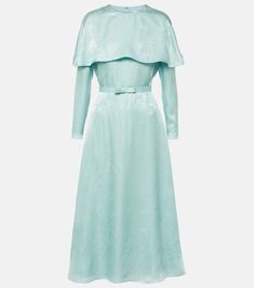 Hadley floral silk-blend jacquard midi dress in blue - Markarian | Mytheresa Beulah London, Chic Winter Coat, Royal Clothes, Dressy Hats, Evening Wear Dresses, Dress In, Kate Middleton Outfits, Midi Dress Style, Muslim Fashion Dress