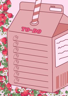 a pink to - do box with strawberries on it and the words to - do