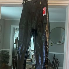 M Tall Spanx Leather Leggings. Never Worn. Only Tried On. Fitted Leather Pants With Zipper For Winter, Fitted Leather Pants With Zipper For Fall, Winter Fitted Leather Pants With Zipper Closure, Winter Fitted Leather Pants With Zipper, Fitted Faux Leather Bottoms With Zip Fly, Fitted High Waist Leather Pants With Zip Fly, High Waist Leather Pants With Zipper For Winter, Fitted High-waist Leather Pants With Zip Fly, Sleek High Waist Leather Pants With Zipper Closure