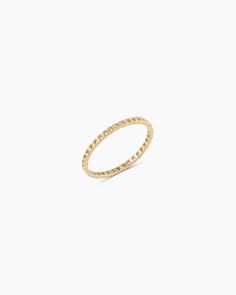 This sophisticated chain style 14k Gold Wilder Ring is crafted from solid gold for a classic look. The subtle yet stunning gold detailing on this ring adds an extra touch of cool to any outfit. A versatile piece that is perfect for stacking or wearing alone. Wilder Ring in 14k Solid Gold, Women's Size 7 by gorjana Heirloom Stackable Rings, Tarnish Resistant, Everyday Heirloom Style Tarnish Resistant Stackable Rings, Fine Jewelry Everyday Hoop, Everyday Fine Jewelry Hoop, Classic Stackable Jewelry For Promise Ring, Fine Jewelry Stackable Hoop, Stackable White Gold Hoop Jewelry, Fine Jewelry Stackable Hoop Earrings, Gold Plated Stackable Hoop Jewelry