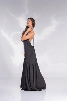 Dress For Women, Black Dress, Maxi Dress ♛ All of Rosche's pieces are created with the sole purpose that YOU feel beautiful! Enjoy unique details in combination with high-quality materials every day and make an statement every place you go! ♛ Perfect for every occasion! ♛ Sizes: XS-4XL ♛ Materials & Care: Chiffon ♛ Delivery: ✈ Ready to ship in 3-5 business days. Priority shipping is used for all our packages: STANDART shipping estimated time for delivery: * Shipping to USA & Canada ~ 10- Black Maxi Length Evening Dress For Summer, Black Maxi Evening Dress For Summer, Black Maxi Length Summer Evening Dress, Fitted Black Backless Dress For Wedding, Black Halter Neck Maxi Dress With Back Opening, Black Sleeveless Halter Wedding Dress, Black Sleeveless Halter Dress For Wedding, Black Sleeveless Maxi Dress For Wedding, Black Backless Summer Evening Dress