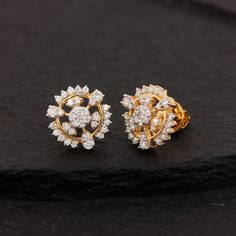 ⚫ This earrings made with natural diamonds in solid 14k yellow gold, ⚫ Solid 14k Yellow Gold Stud Earrings Pave Diamond Jewelry ⚫ Stud Earrings, Gold Earrings, Diamond Earrings, Fine Jewelry, Handmade Earrings ⚫ Special customize for mother's day, Anniversary, Birthday Gift, Valentine, Mother's Day Christmas. ⚫ Item Details: Gross Weight:- 2.702 Grams 14k Yellow Gold Weight:- 2.614 Grams Diamond Weight:- 0.44 Ct. Item Size:- 10 x 10 MM Item SKU:- AEOS-2011 Please let us know if you required in o 14k Gold Halo Design Drop Earrings, Exquisite 14k Gold Diamond Earrings For Formal Occasions, Modern Jewelry With Halo Design For Gift, Modern Diamond Earrings For Gifts, Modern Yellow Gold Earrings With Halo Design, Exquisite White Gold Diamond Earrings With Elegant Design, Elegant White Round Plug Earrings, Elegant White Plug Earrings, Modern White Bridal Earrings For Formal Occasions