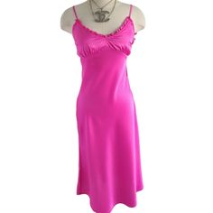 Nwt Japna Fuchsia Pink Dress, Spaghetti Strap, Slip Dress, Unlined, Side Zip Closure, Absolutely Amazing Dress Perfect For Cocktail Party Or Dinner, Measurements Are Length 44" Armpit To Armpit 16" Waist 34" Hips 36" Silky Look , Open Side Pink Fitted Slip Sundress, Pink Slip Dress With Spaghetti Straps For Brunch, Pink Fitted Sundress, Chic Pink Cami Dress, Pink Ruched Midi Dress With Spaghetti Straps, Pink Ruched Dress With Spaghetti Straps, Summer Pink Ruffled Slip Dress, Summer Pink Ruffle Slip Dress, Flirty Pink Slip Dress With Spaghetti Straps