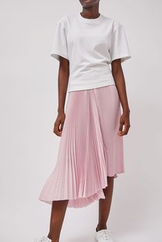 Marios Pleated Asymmetric Skirt in Pink Asymmetric Skirt, Mid Length Skirts, Women's Wear, Asymmetrical Skirt, Mid Length, Pink Floral, Mario, New Arrivals, Boutique