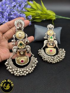 Maahi Earring - Earring -925Silver 92.5 Silver Jewellery Indian, Indian Jewellery Earrings, Navratri Ideas, Jewlery Necklace, Indian Jewelry Earrings, Edgy Jewelry, Long Earring, Fancy Jewellery Designs, Silver Jewellery Indian