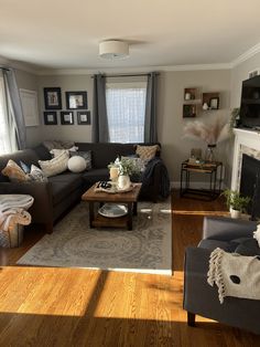 the living room is clean and ready to be used as a den or family room