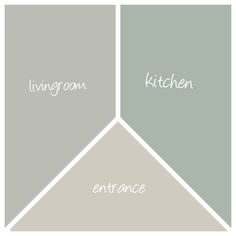 the kitchen color scheme is shown in shades of gray, green and grey with white lettering