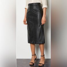 Karen Millen Leather Pencil Skirt Satin Pencil Skirt, Tiered Midi Skirt, Purple Skirt, Tie Front Cardigan, Rayon Pants, Leather Pencil Skirt, Denim Maxi Skirt, Designer Shorts, Karen Millen