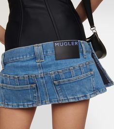 One of my favourite designer pieces #mytheresa Skirts Runway, Mugler Corset, Runway Denim, Denim Miniskirt, Denim Skirt Women, Jeans Y2k, Skirt For Women, Brand Style, Medium Blue