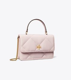 Mini Kira Diamond Quilt Top-Handle Chain Wallet: Women's Designer Mini Bags | Tory Burch Pink Tory Burch Purse, Cirrus Cloud, Tory Burch Shoulder Bag, Kira Chevron, Tory Burch Purse, Tory Burch Kira, Barrel Bag, Womens Designer Handbags, Chain Wallet