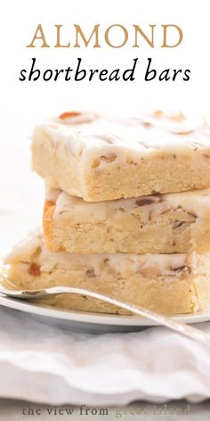 three shortbread bars stacked on top of each other