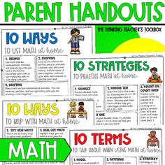 a poster with the words 10 ways to teach kids about math and how they can use it