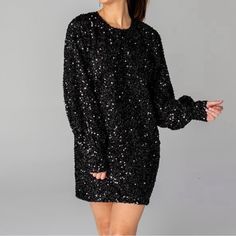 Reposhing This Item I Purchased From @Jbcarlton1029. Loved It, But Ready To Rotate For Something New. Questions? Leave A Comment Below! Black Long Sleeve Sequin Dress For Date Night, Black Long Sleeve Sequin Dress For Holiday Party, Glamorous Black Long Sleeve Dress, Black Long Sleeve Sequin Dress For Spring, Black Long Sleeve Sequin Dress For Winter, Black Sequin Dress For Holiday Party In Fall, Black Sequin Dress For Winter Date Night, Black Sequin Dress For Date Night In Winter, Black Dresses For Fall Holiday Party