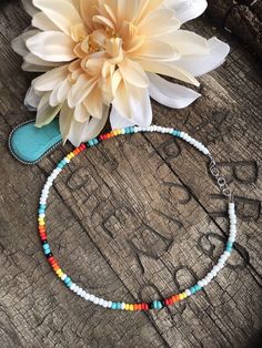 Beaded Neckalce, Western Fashion Jewelry, 2022 Jewelry, Beaded Chocker, Seed Bead Choker, Bead Choker Necklace, Turquoise Western, Beaded Necklace Patterns, Beaded Jewelry Necklaces