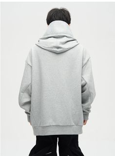 Heavy Cotton Hoodie, rib knit cuffs and hem, kangaroo pocket at waist, panel cut hood, stand-up collar layered under hood, embroidered logo at chest. Composition - 100% Cotton Sizing: US/EU Relaxed Fit Model: 178cm/58kg 5'10/128lbs wearing size XL Cheap Sweatshirt With Drawstring Hood For Outdoor, Asymmetric Hoodie, Ninja Hoodie, Sherpa Lined Hoodie, Layered Hoodie, Oversized Hat, Street Jacket, Fashion Reference, Tracksuit Men