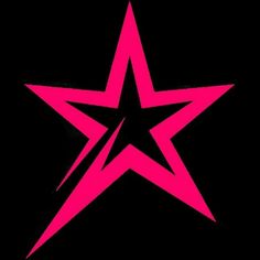 a pink star on a black background