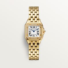 Cartier Yellow Gold Watch With Diamond Hour Markers, Luxury Yellow Gold Diamond Watch With Diamond Accents, Classic Gold Diamond Watch, Luxury Yellow Gold Diamond Watch, Classic Yellow Gold Diamond Watch With Round Dial, Yellow Gold Diamond Watch With Rectangular Dial, Luxury Yellow Gold Diamond Watch For Formal Occasions, Gold Watches With Diamond Accents For Formal Occasions, Classic Gold Watches With Diamond Accents