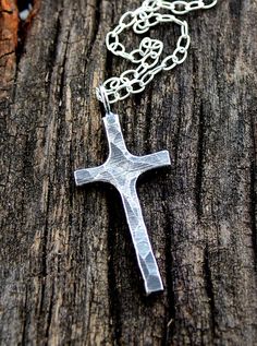 Sterling Hammered Cross Pendant Handmade Wild Prairie by joykruse, $75.00 Minimalist Personalized Cross Pendant Necklace, Engraved Cross Necklace For Gifts, Handmade Cross Jewelry For Memorial, Personalized Crucifix Cross Necklace, Personalized Sterling Silver Pendant Cross Necklace, Personalized Sterling Silver Cross Pendant Necklace, Handmade Sterling Silver Cross Pendant Necklace, Personalized Silver Cross Necklace, Handmade Crucifix Cross Necklace Gift