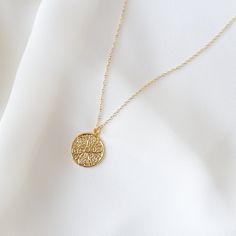 "A simple gold coin with an abstract filigree pattern. Model is wearing the 18 inches. MEASUREMENTS AND MATERIALS: Materials: 14K gold filled chain. 14K gold plated coin. COMPLETE THE LOOK: https://www.etsy.com/listing/738818173/rose-quartz-necklace-rose-quartz-pendant --------------------♥ PROMOS ♥-------------------- Want 10% off? Join the mailing list by visiting http://bit.ly/vedern . --------------------♥ BUY WITH CONFIDENCE ♥-------------------- Don't love it? Message me to set up a return Necklace Gold Pendant, Necklace Trendy, Filigree Pattern, Trendy Necklace, Layered Necklace Set, Rose Quartz Pendant, Rose Quartz Necklace, Trendy Necklaces, Gold Coin