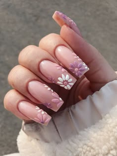 Light Pink Floral Nails, Flower Coffin Nails, Work Nails, Nail Art Ombre, Vacation Nails, Spring Set, Luxury Nails, Queenstown, Floral Nails