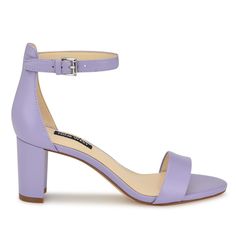 A sleek, adjustable ankle strap tops this stunning open-toe dress sandal with a delightfully modern design. Dress up jeans or add a pretty accent to your favorite skirt or dress in the chic ankle-strap and block-heel design of Nine West's Pruce dress sandals. Lilac Strappy Heels, Trendy Open Toe Sandals With 4-inch Heel, Trendy Block Heel Sandals With Buckle Closure, Trendy Sandals With Buckle Closure And Block Heel, Spring Block Heels With Buckle Closure And Low Heel, Trendy Block Heels With Buckle Closure For Spring, Spring Trendy Block Heels With Buckle Closure, Trendy Spring Block Heels With Buckle Closure, Modern Block Heels With Buckle Closure For Spring