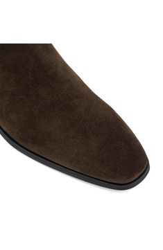 A bold, modern silhouette elevates a stylish Chelsea boot fashioned from creamy suede. Pull-on style with elastic gore insets Leather upper/textile lining/rubber sole Imported Chelsea Boots Men, Dune London, Chelsea Boot, Fashion Boots, Boots Men, Chelsea Boots, Rubber Sole, Dark Brown, Chelsea