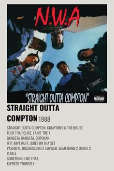 an advertisement for nwa's straight outa compilation