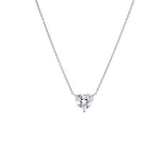 Celebrate love with the Lab Grown Diamond Heart Solitaire Necklace. Crafted in 14K gold and 14K white gold, this necklace features a stunning heart-shaped brilliant-cut lab-grown diamond. Choose from five carat weights, ranging from 0.25 CT to 2 CT, to suit your preference. The necklace is designed with a length of 16 inches plus an additional 1-inch extender for a perfect fit. Each piece is custom-made and requires 12-18 business days for production. Product Details 14K Gold & 14K White Gold Co Formal Heart Cut Cubic Zirconia Necklace, Fine Jewelry Heart Necklace In Cubic Zirconia, Fine Jewelry Heart Necklace With Cubic Zirconia, Fine Jewelry Heart Necklace With Brilliant Cut For Wedding, Cubic Zirconia Heart Cut Diamond Necklace, Double Heart Brilliant Cut Necklace For Wedding, Diamond Heart Cut Necklace With Prong Setting, Heart-shaped Cubic Zirconia Necklace With Prong Setting, Elegant Heart Shaped Necklace With Prong Setting