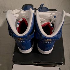 High Air Force 1s Game Royal-White Air Force 1s, Blue Air, Mens Shoes Sneakers, Men's Nike, Air Force, Nike Men, Nike Shoes, Blue White, Men's Shoes