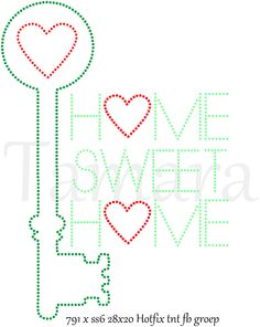 home sweet home with heart and key machine embroidery design