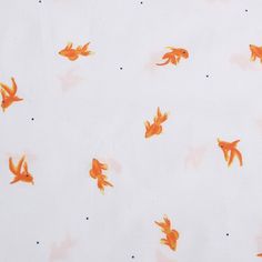 an orange fish pattern on a white background