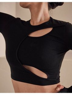 Editor's NotesThis long sleeve crop top made in soft fabric wraps around the body line nicely. The unique cut out design from shoulder to side creates illusion as if there are two garments layered. Style this crop top with any bottoms for easy trendy daily look.- Stretch fabric- No pockets for bra pad- Unique cut out design- Logo embroidery at sleeve hem- Cropped length- Soft touch cotton-modal blend fabric- Thumbhole at the sleeve hemMeasurements(in.)XS-S / M-L / L-XL- Shoulder: 12.99 in. / 13.39 in. / 14.17 in.- Chest: 13.78 in. / 14.17 in. / 14.96 in.- Hem: 11.81 in. / 12.20 in. / 12.60 in.- Sleeve Length: 24.80 in. / 25.20 in. / 25.59 in.- Cuff Opening: 3.35 in. / 3.54 in. / 3.94 in.- Total length: 15.75 in. / 16.14 in. / 16.93 in.*Model info: Height 5’ 6”, 32-24-39, Fitting size Top X Fitted Party Tops With Thumbholes, Fitted Cropped Tops With Thumbholes, Asymmetrical Stretch Crop Top For Night Out, Versatile Fitted Crop Top For Layering, Fitted Long Sleeve Crop Top For Night Out, Fitted Cropped Black Shrug, Black Fitted Cropped Shrug, Trendy Fitted Crop Top With Thumbholes, Fitted Long Sleeve Top With Cutout