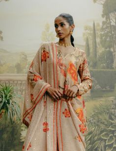 Showcase sophistication in a biscuit printed kali pant paired with a mix print embroidered kurta in dupion silk. Complete the look with a sequined georgette dupatta for a touch of glamour and elegance. Haldi Outfit, Georgette Dupatta, Biscuit Mix, Dupion Silk, Kurta With Pants, Kurta Set, Mixing Prints, Edgy Fashion, Every Woman