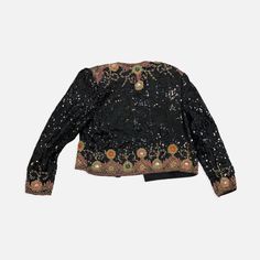 Vintage Margo Moore black sequins top Size: M 1980s chest-19” shoulder-6” Sleeve-21” top to bottom-19” Embellished Top For Festive Fall Occasions, Black Embellished Party Blouse, Party Black Embellished Blouse, Black Tops For Festive Party Season, Black Contrast Sequin Tops For Party Season, Glamorous Black Top For Festive Occasions, Vintage Embellished Tops For Fall, Vintage Embellished Tops For Night Out, Black Contrast Sequin Top For Evening