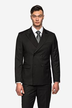 You can’t go wrong with this eye-catching double-breasted black suit. The versatile color of the suit creates a flattering look for any event and can be paired with colors both dark and bright. The timeless peak-lapel collar and four-button jacket will give you style that is sharp, dignified, and endlessly handsome. Made with our fine poly/rayon blend, the suit is also endlessly comfortable! Our suits have two fits to choose from, modern and slim, created to fit every potential customer. To help Black Double-breasted Blazer With Pressed Crease, Formal Tuxedo Blazer With Double-breasted Button Fastening, Formal Tuxedo Style Double-breasted Blazer, Elegant Black Suit With Double-breasted Button Fastening, Tailored Notch Lapel Tuxedo With Double-breasted Button Fastening, Tailored Tuxedo With Double-breasted Button Fastening And Notch Lapel, Tailored Tuxedo With Double-breasted Button And Notch Lapel, Tailored Double-breasted Tuxedo With Notch Lapel, Black Double-breasted Blazer For Tailoring