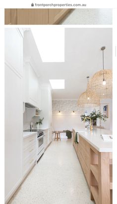 the kitchen is clean and ready to be used as a dining room or living room