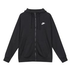 Nike Sweet Shirt Parka French Terry Full Zip Hoodie Black BV2649-010 (Men's/Casual/Zipper/Gift Recommend) Black Nike Zip Up, Nike Casual Hooded Jacket With Drawstring, Nike Casual Hooded Jacket For Streetwear, Casual Sports Sweatshirt With Zipper Closure, Casual Nike Hoodie Sweatshirt, Nike Casual Fleece Hooded Jacket, Casual Nike Fleece Hooded Jacket, Nike Casual Top With Drawstring Hood, Black Hoodie With Ribbed Cuffs For Leisure