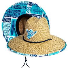 Island Vibes Straw Hat Blue Sun Hat For Vacation, Casual Adjustable Straw Hat For Poolside, Adjustable Curved Brim Sun Hat For Poolside, Casual Adjustable Panama Hat For Poolside, Adjustable Straw Hat With Uv Protection For Beach, Adjustable Natural Panama Hat For Poolside, Adjustable Fedora Panama Hat For Poolside, Adjustable Short Brim Hat For Pool, Casual Straw Sun Hat For Poolside