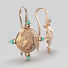 Transport yourself to the captivating era of ancient Rome with our stunning 18k or 14k Janus Coin Gold Earrings, meticulously handcrafted in Italy by Oltremare Gioielli. These exquisite earrings pay homage to the grandeur of Roman aesthetics, featuring a flawless blend of historical charm and contemporary elegance. Gold 18k or 14k Earring width 22 mm Earring height 29 mm Made in Italy Ancient Roman Jewelry, Roman Centurion, Roman Jewelry, Roman Style, Roman Fashion, Italian Jewelry, Wax Casting, Emerald Earrings, Lost Wax