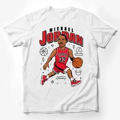 Michael Jordan Inspired Basketball Legend Graphic T-Shirt, Sports Fan Red Tee Male T-Shirt Custom graphic T-Shirt.Customize your color Bootleg Design, Streetwear Male, Retro Sports, Basketball Legends, Aesthetic T Shirts, Red Tee, Trendy Graphic Tees, Game Day Shirts, Fan Shirts