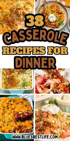 A collection of casserole recipes for dinner. Recipes With Vegetables, Cozy Casseroles, Comfort Food Dinners, Casserole Dinner Recipes, Casserole Meals, Casseroles Recipes