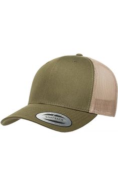 Yupoong 6606 Moss / Khaki / Moss / Khaki Adult Retro Trucker Cap | JiffyShirts Khaki Trucker-style Baseball Cap, Khaki Trucker Baseball Cap, Khaki Trucker Style Baseball Cap, Beige Flat Bill Trucker Hat For Outdoor, Khaki Trucker Baseball Cap With Curved Brim, Khaki Trucker Cap With Curved Brim, Khaki Trucker Snapback Hat, Khaki Cotton Flat Bill Snapback Hat, Khaki Snapback Trucker Hat For Outdoor Activities