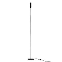 a black and white photo of a floor lamp with a cord attached to the base