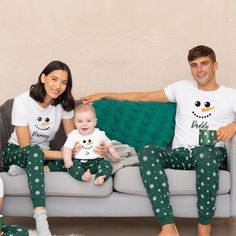 Bring a pop of festive colour to your celebrations with our Green Family Pajamas! These matching Christmas PJs are perfect for the whole family, offering a fun and coordinated look for the holiday season. Personalised with each family member's name, they're ideal for Christmas morning, cosy movie nights, or taking memorable family photos. Crafted for comfort and style, these custom loungewear sets ensure that your family stays snug and festive all season long. Make your Christmas extra special w Family Matching Christmas Sets For Pajama Party, Family Matching Sets For Christmas Pajama Party, Family Matching Christmas Cotton Sets, Casual Green Christmas Sets, Matching Christmas Holiday Sets, Casual Green Holiday Sets, Christmas Cotton Sets For Festive Occasion, Family Matching White Sets For Winter, White Family Matching Sets For Winter