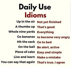 an image of daily use idioms