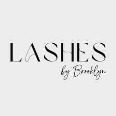 the words lashes by brolly on a white background