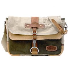 I need this.... I want this... Beige Crossbody Bag, Vintage Canvas Bags, Mail Bag, Canvas Totes, Upcycled Bag, Military Surplus, Patterned Backpack, Canvas Messenger Bag, Backpack Tote Bag